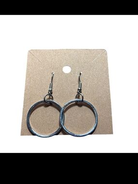 Classic Silver Hoop Drop Earrings - Women's Jewelry